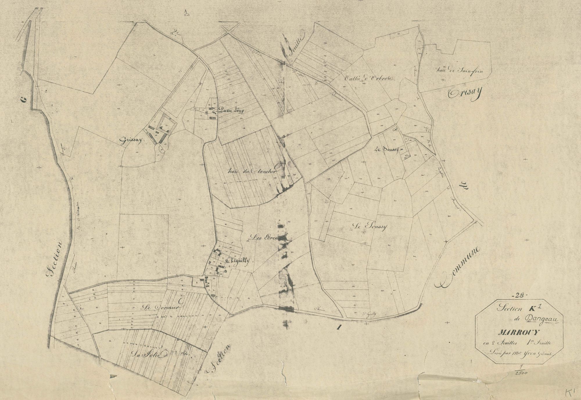 Section K, Marrouy, feuille 1.