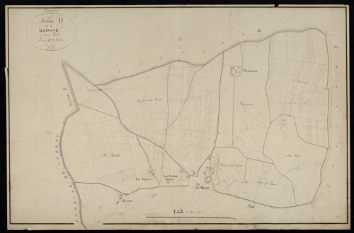 Section H, la Brosse, feuille 1 / Terminée sur le terrain par Monsieur Yvon, Géomètre.
