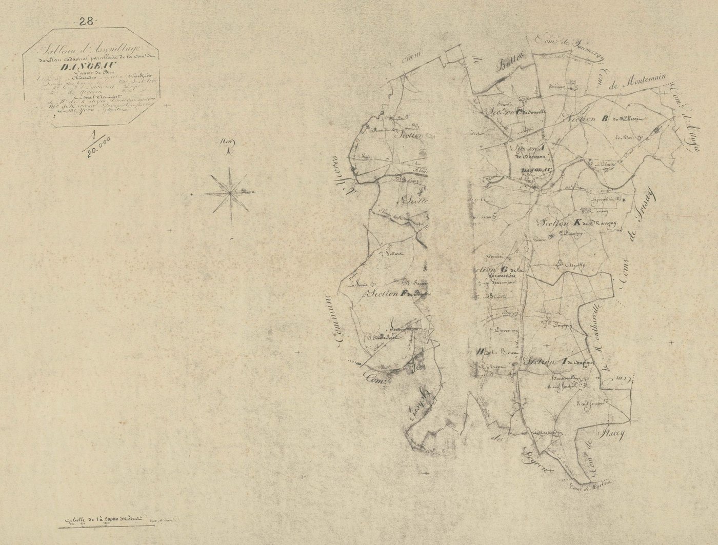 Tableau d'assemblage du plan parcellaire.