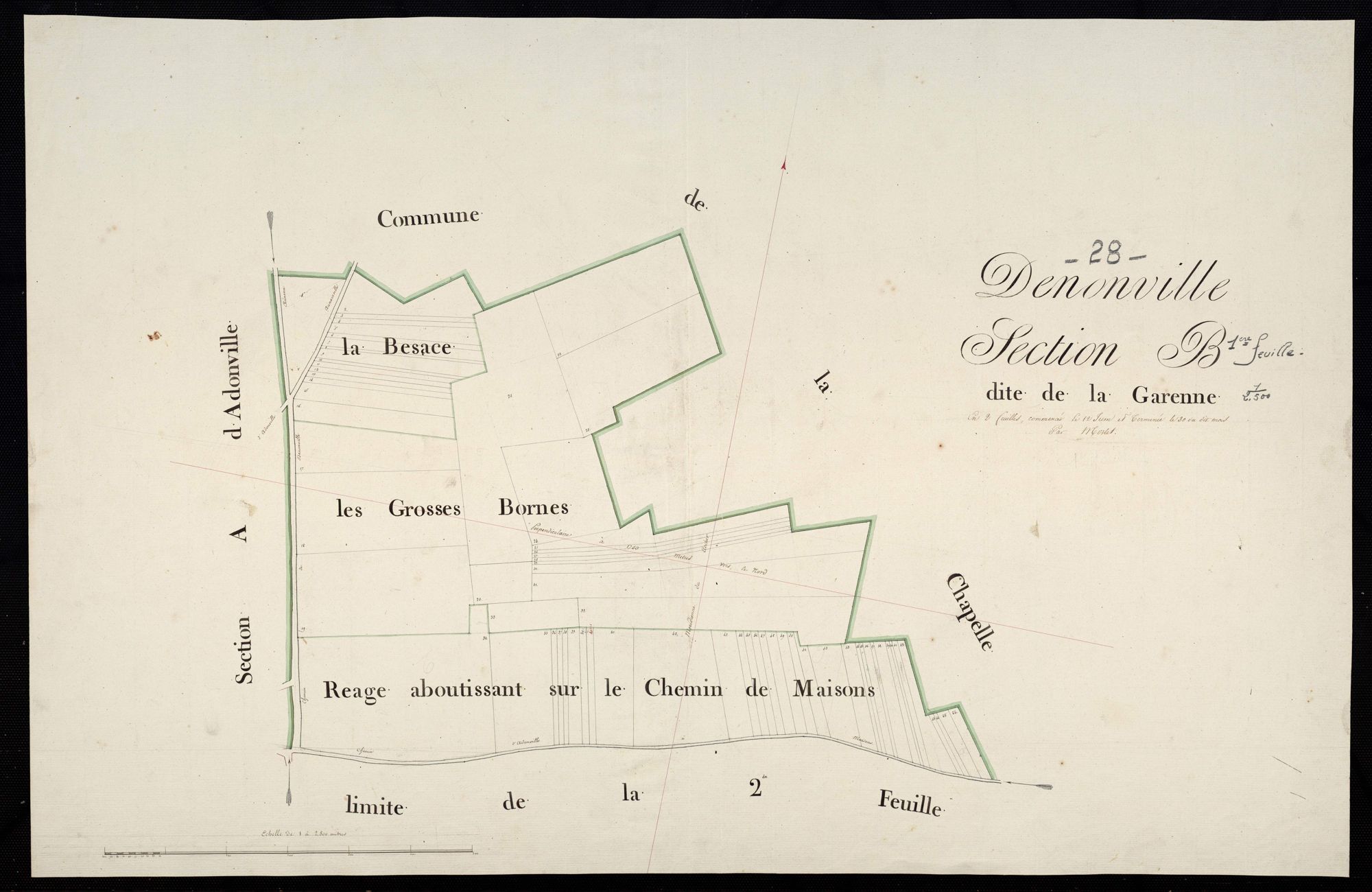 Section B, la Garenne, feuille 1.
