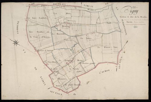 Section A, la Mousse / Terminée par Monsieur Sursin, Géomètre secondaire.