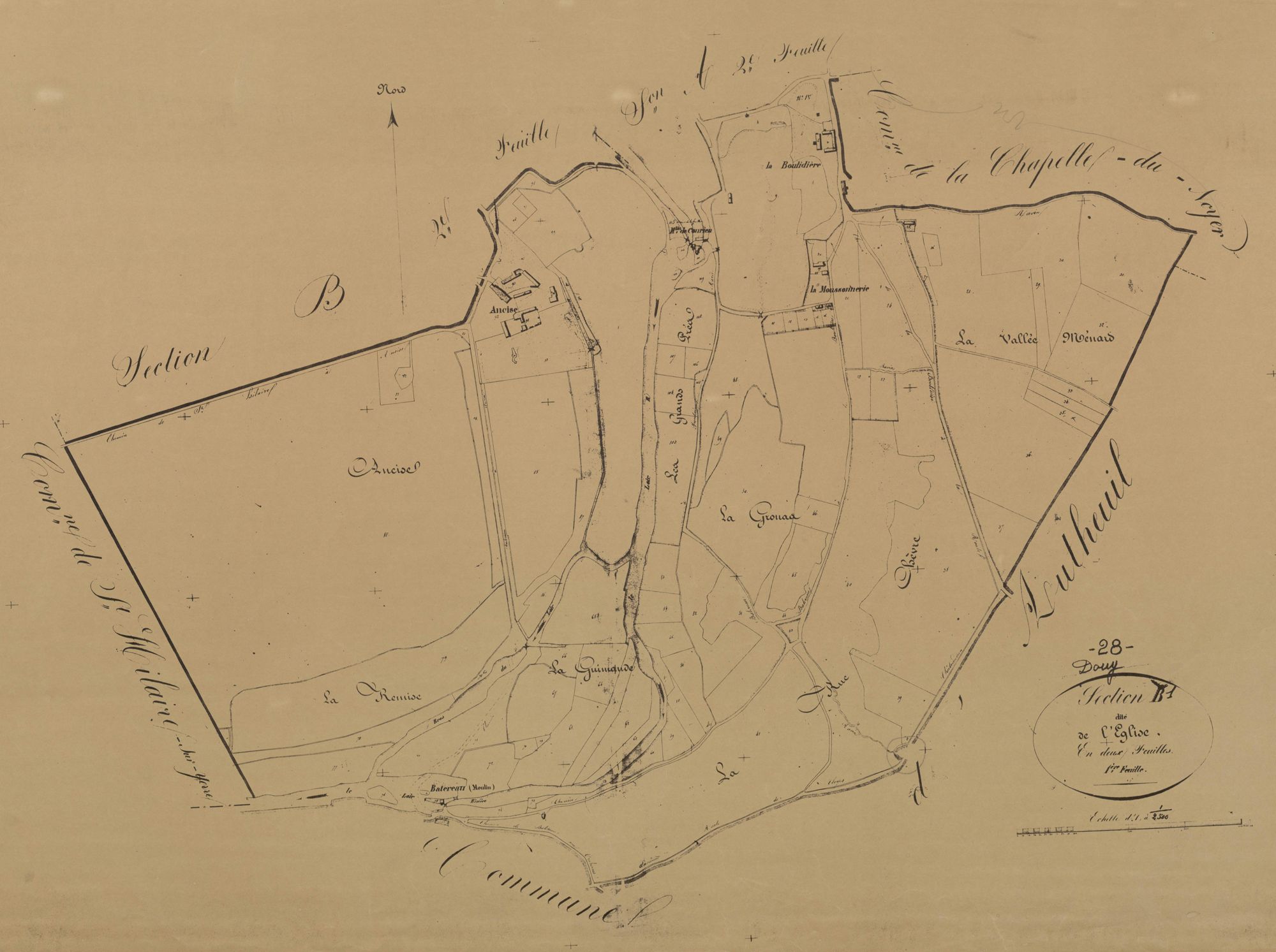 Section B, l'Eglise, feuille 1.