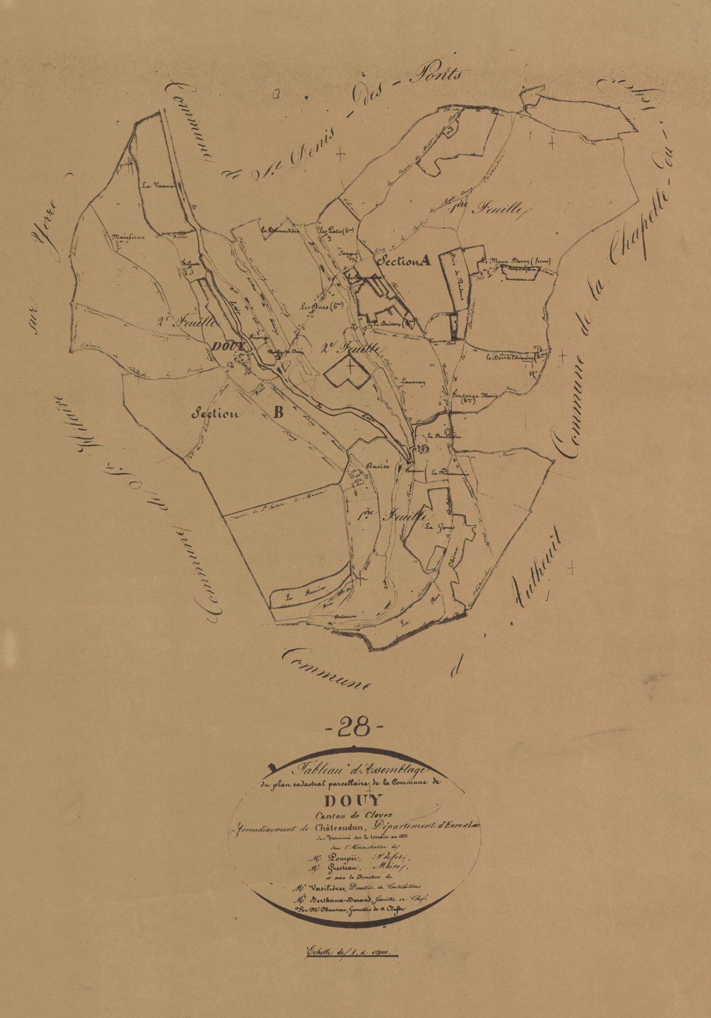 Tableau d'assemblage du plan parcellaire.