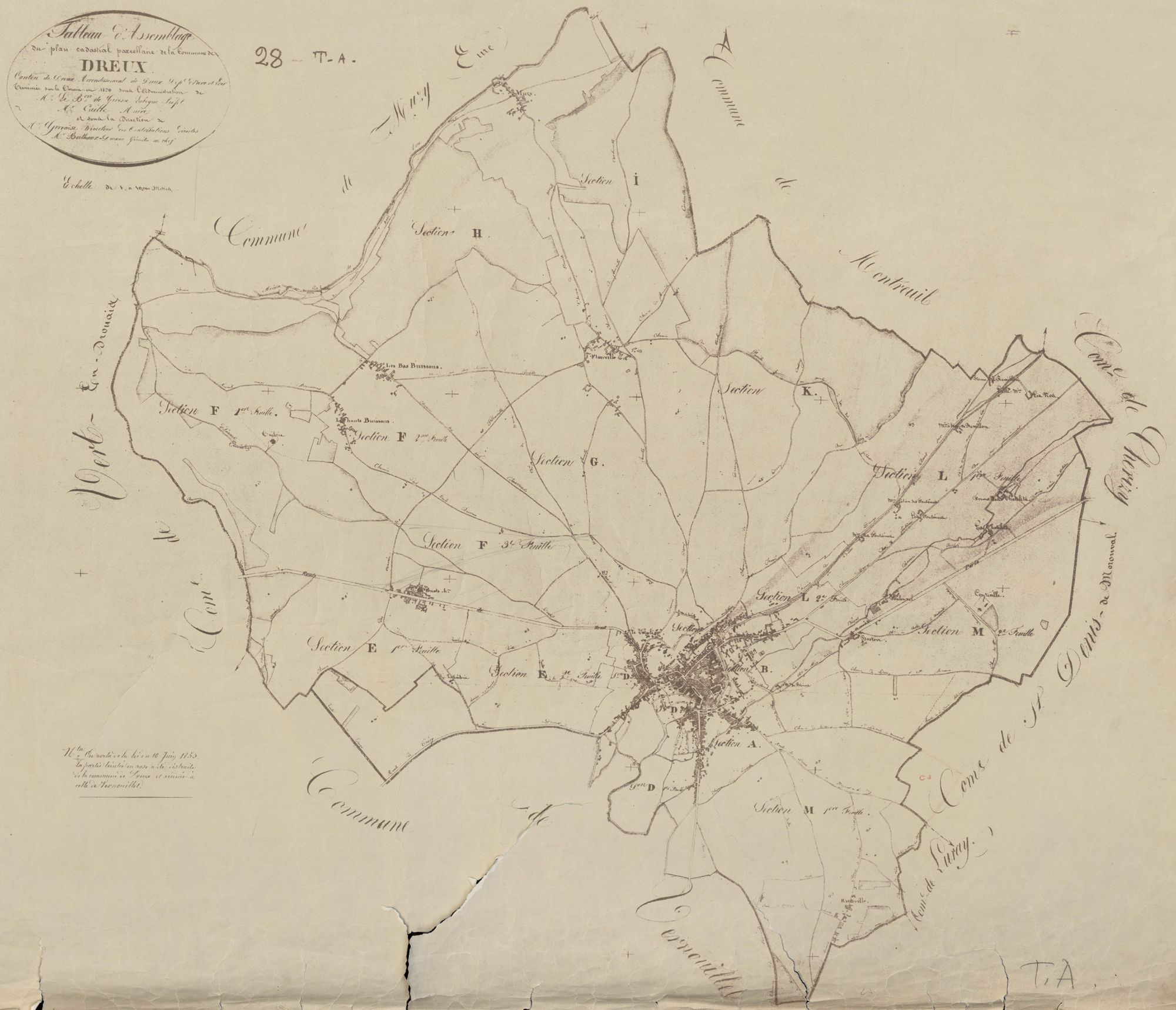 Tableau d'assemblage du plan parcellaire.