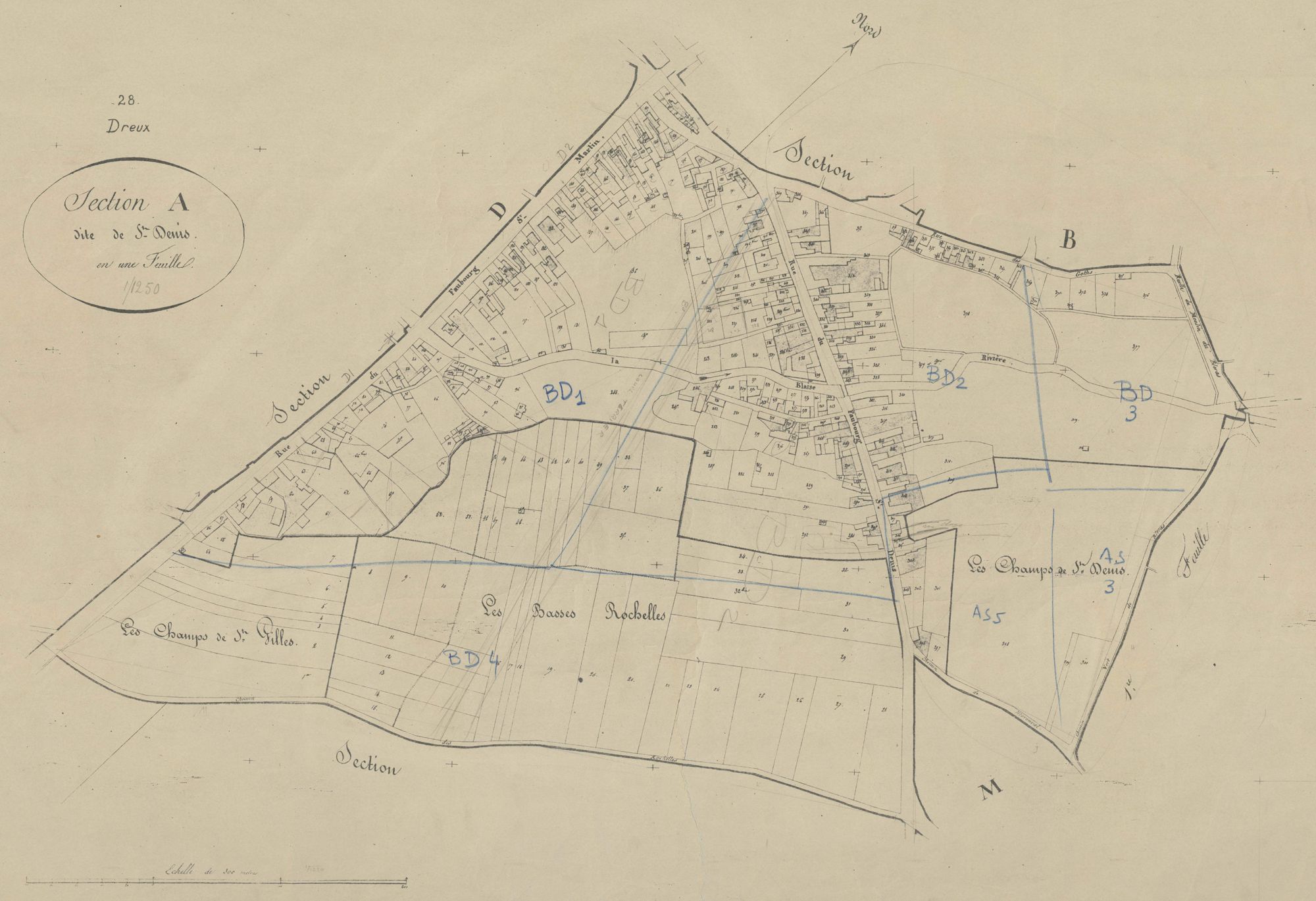 Section A, Saint-Denis, en une feuille.