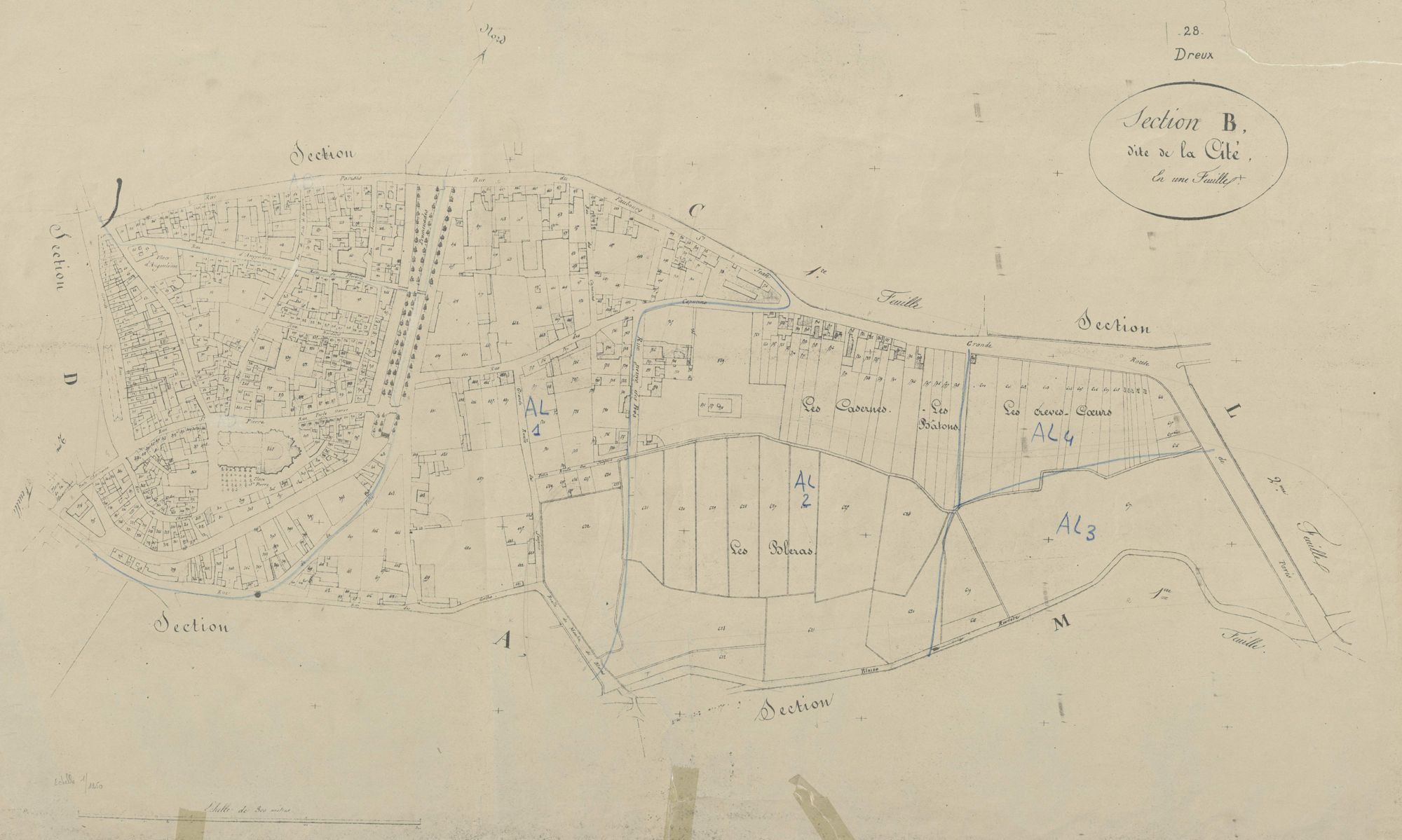 Section B, la Cité, en une feuille.