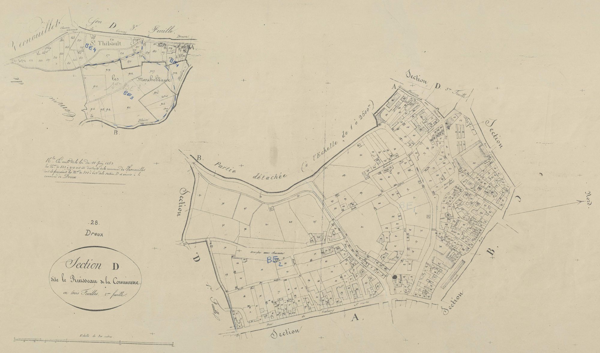 Section D, le Ruisseau de la Commune, feuille 2.