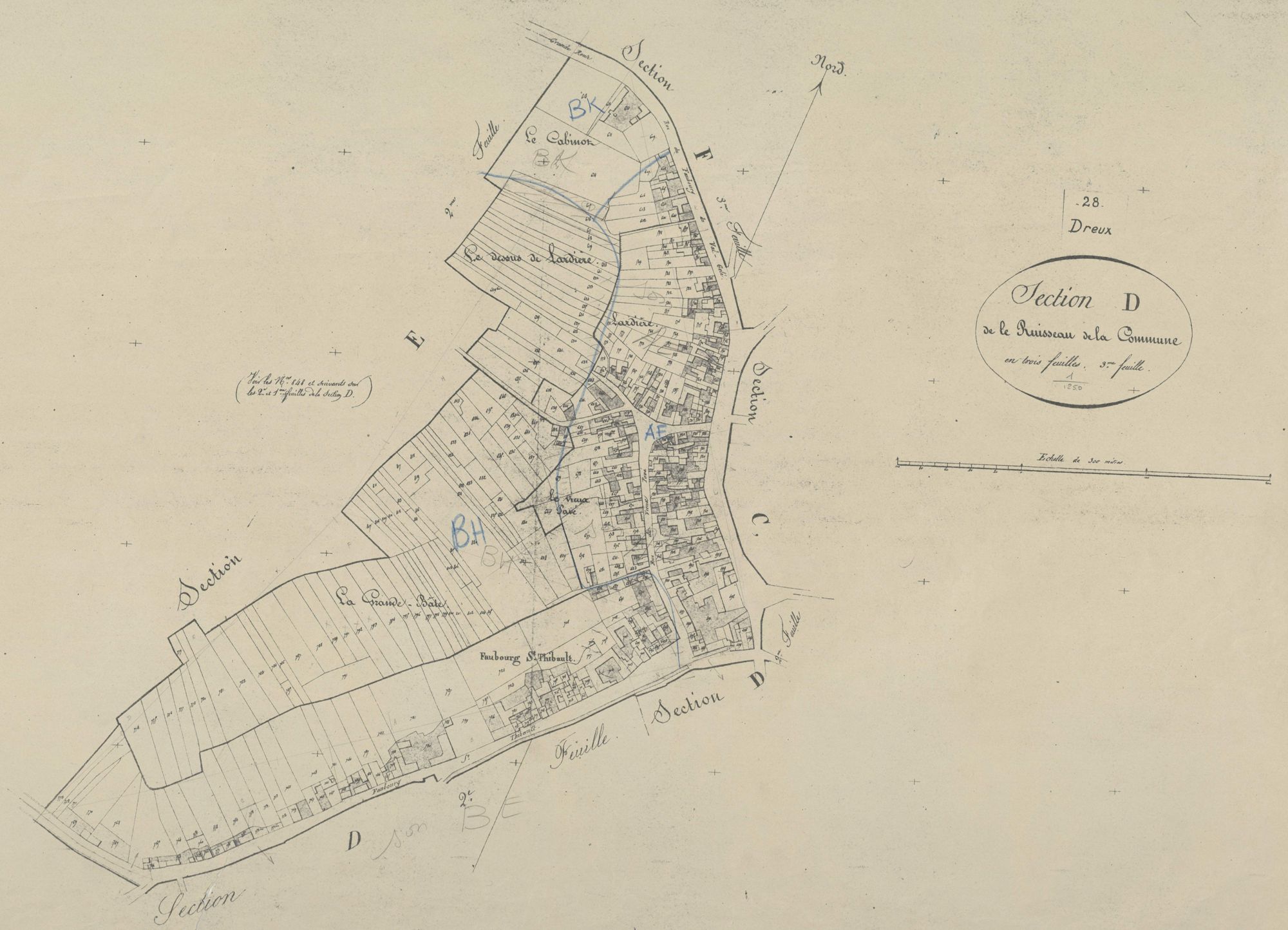 Section D, le Ruisseau de la Commune, feuille 3.