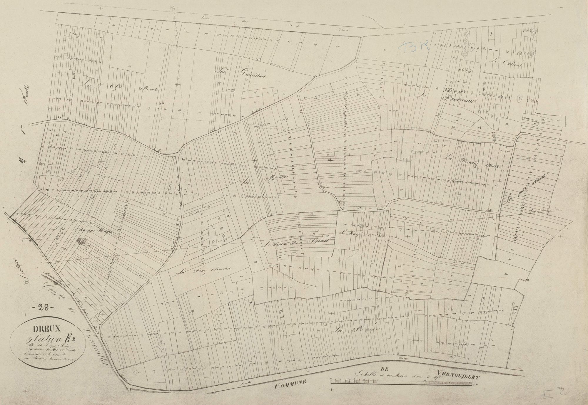 Section E, les Longs Réages, feuille 2.