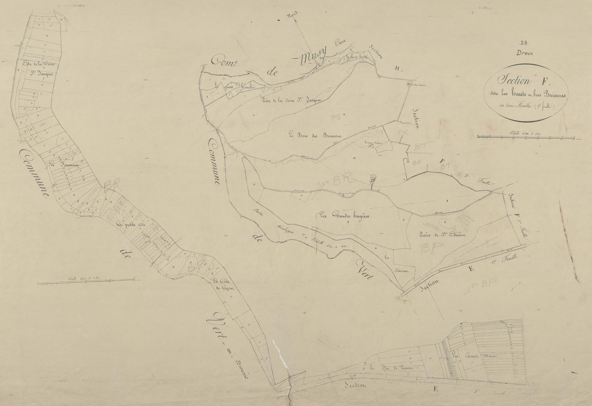 Section F, les Hauts et Bas Buissons, feuille 1.