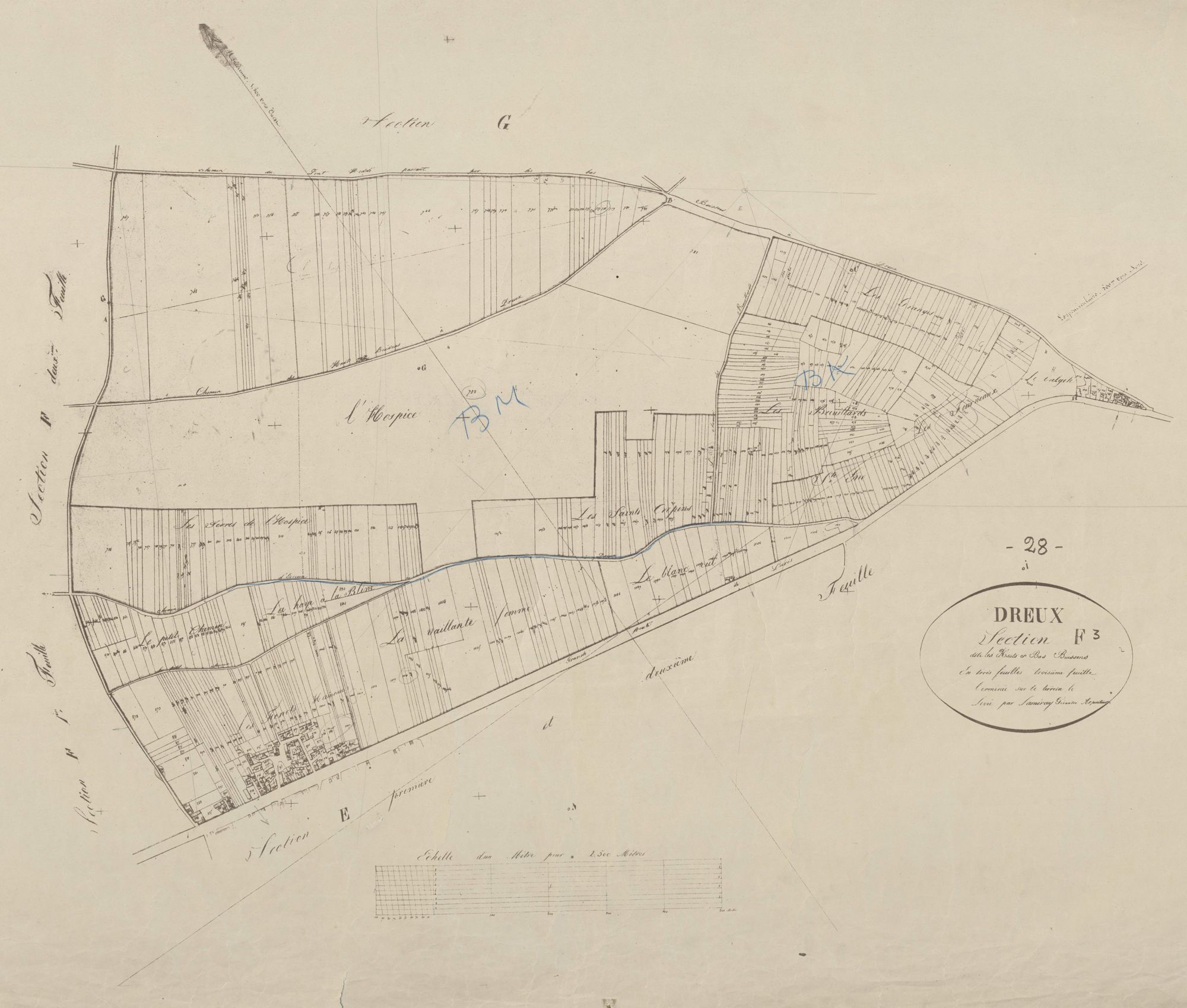 Section F, les Hauts et Bas Buissons, feuille 3.