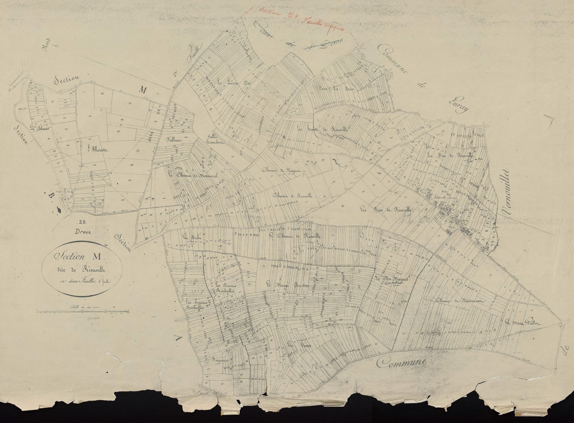 Section M, Rieuville, feuille 1.