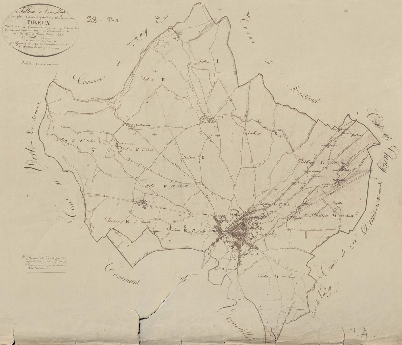 Tableau d'assemblage du plan parcellaire.