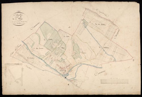 Section A, le Village, en une feuille / Terminée par Monsieur Séjourney, Géomètre secondaire.