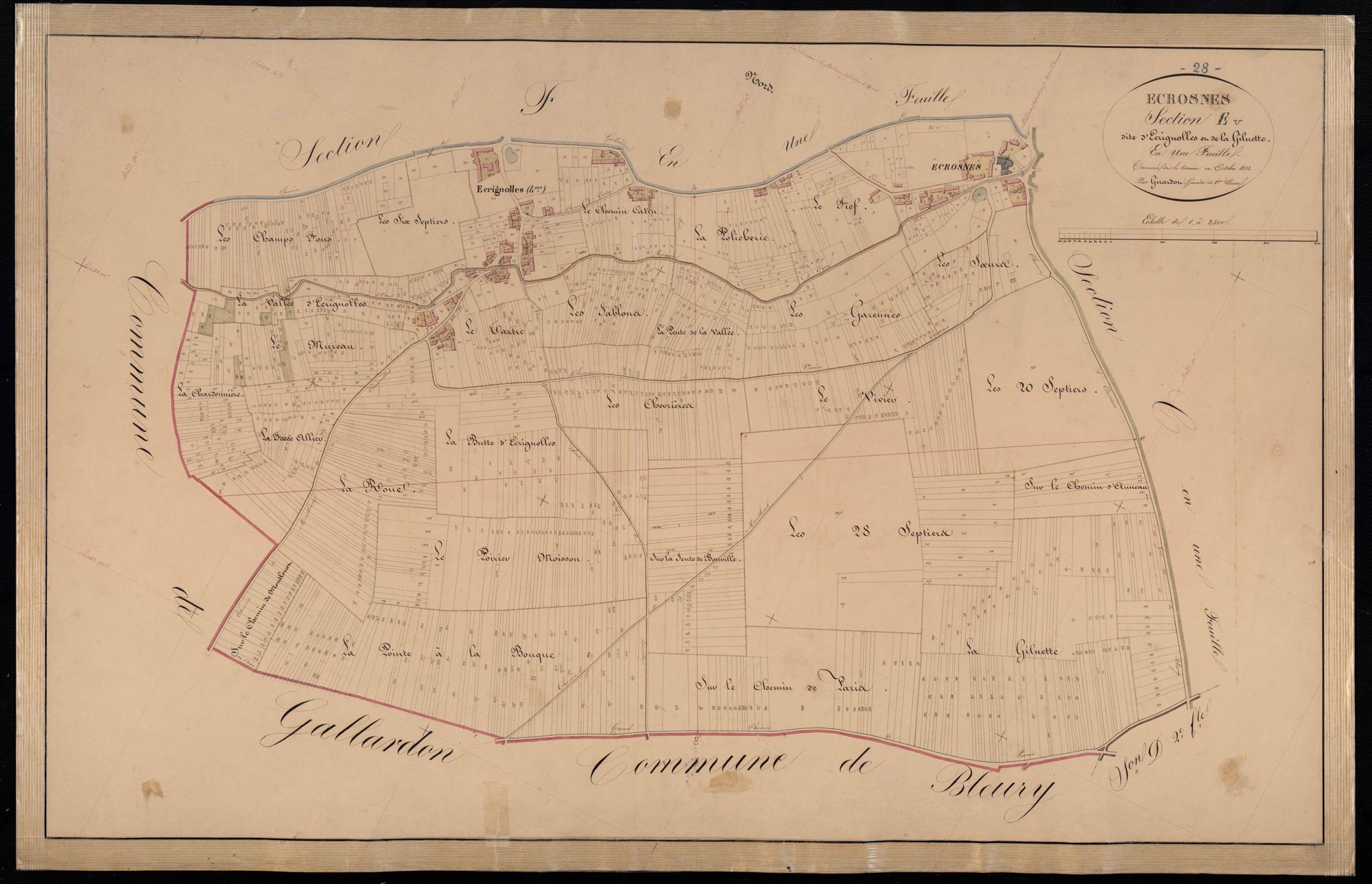 Section E, Ecrignolles et la Gilnette, en une feuille.