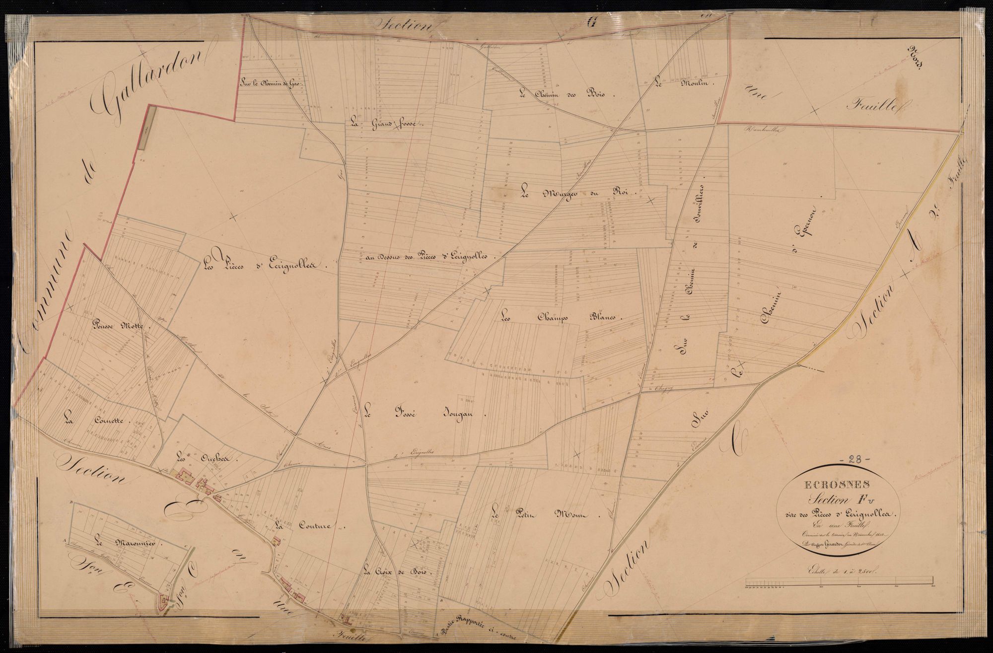 Section F, les Pièces d'Ecrignolles, en une feuille.