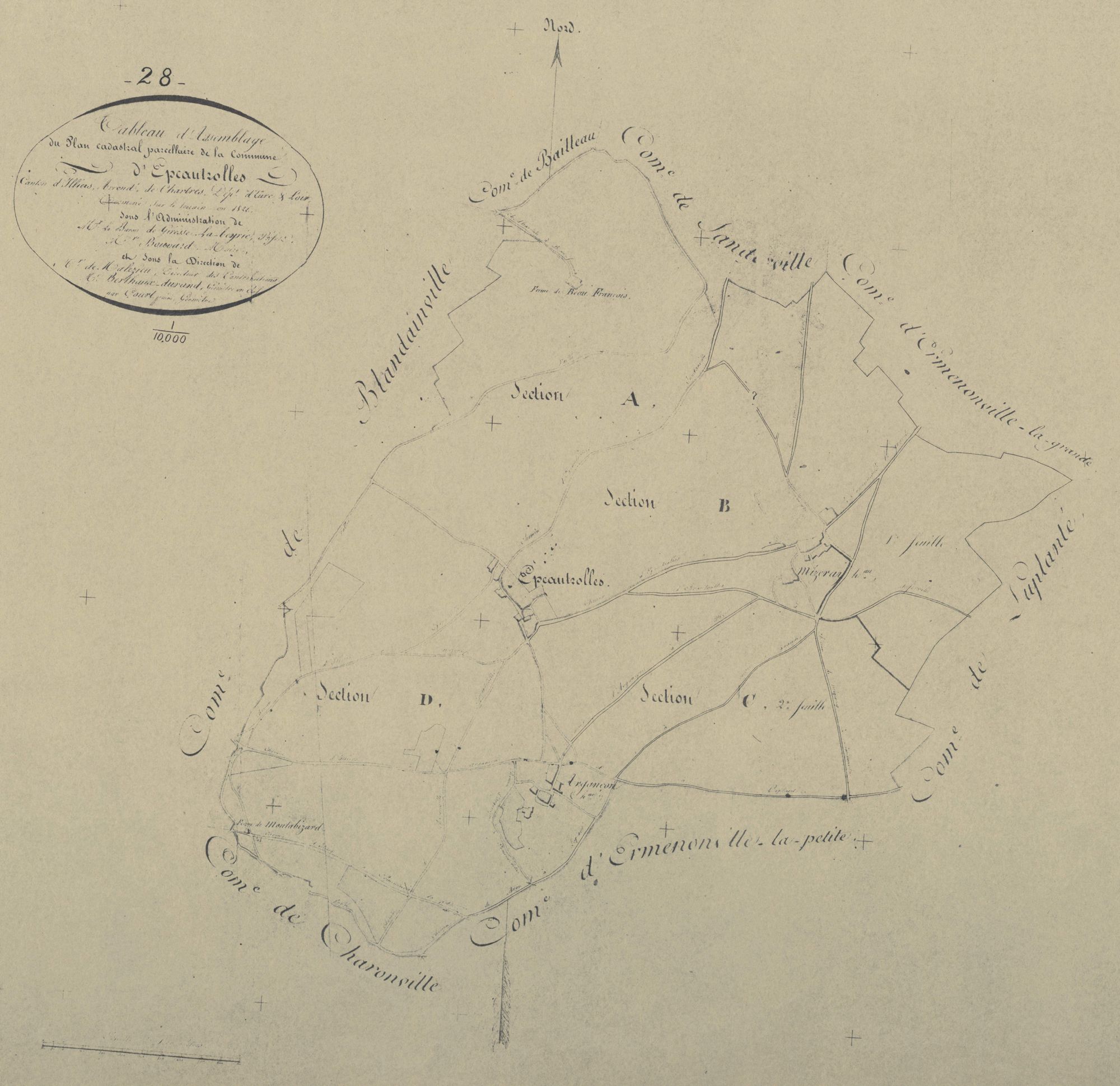 Tableau d'assemblage du plan parcellaire.