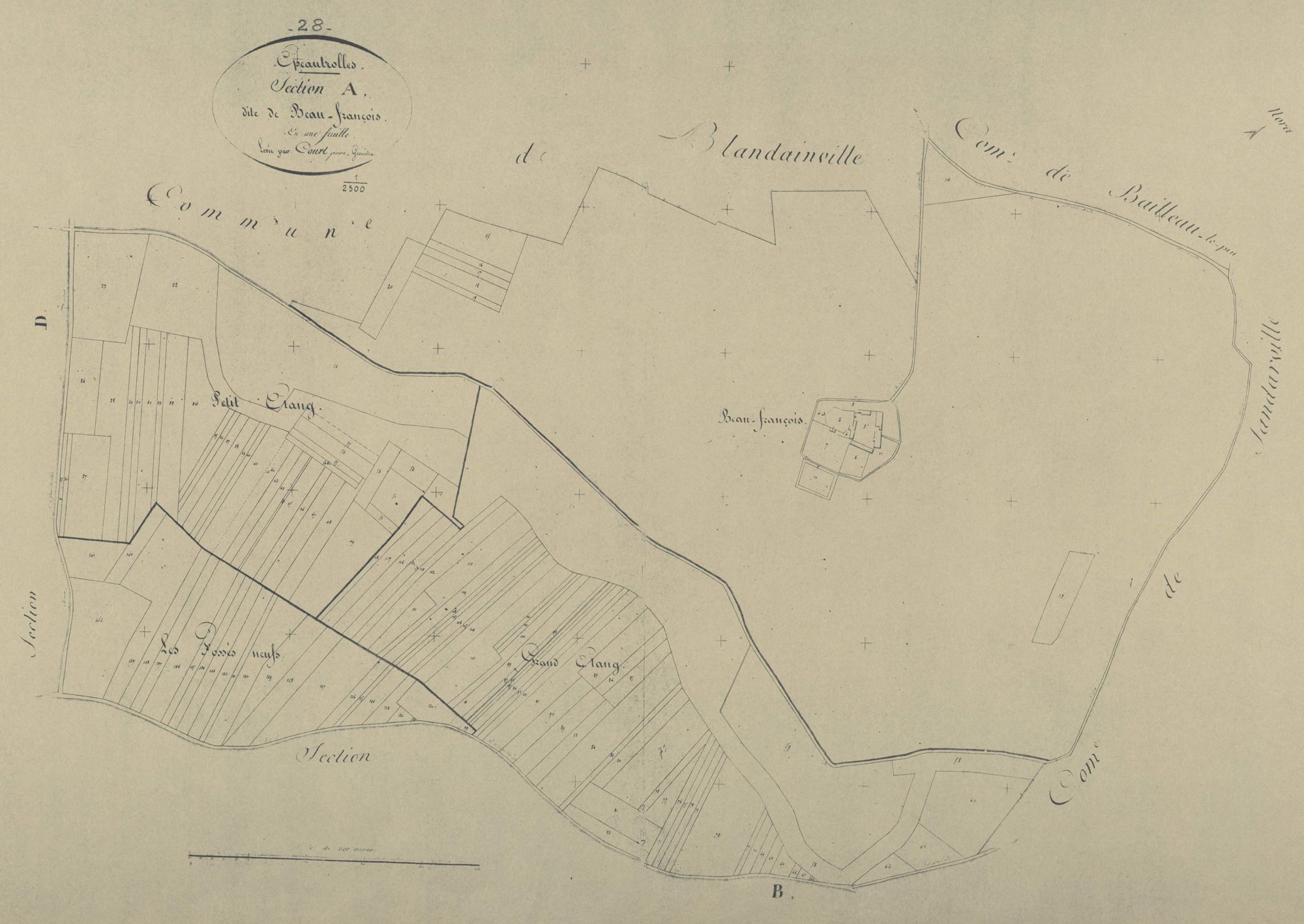 Section A, Beau-François, en une feuille.