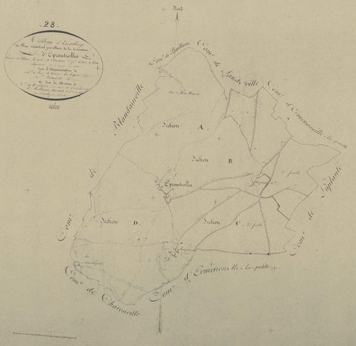 Tableau d'assemblage du plan parcellaire.