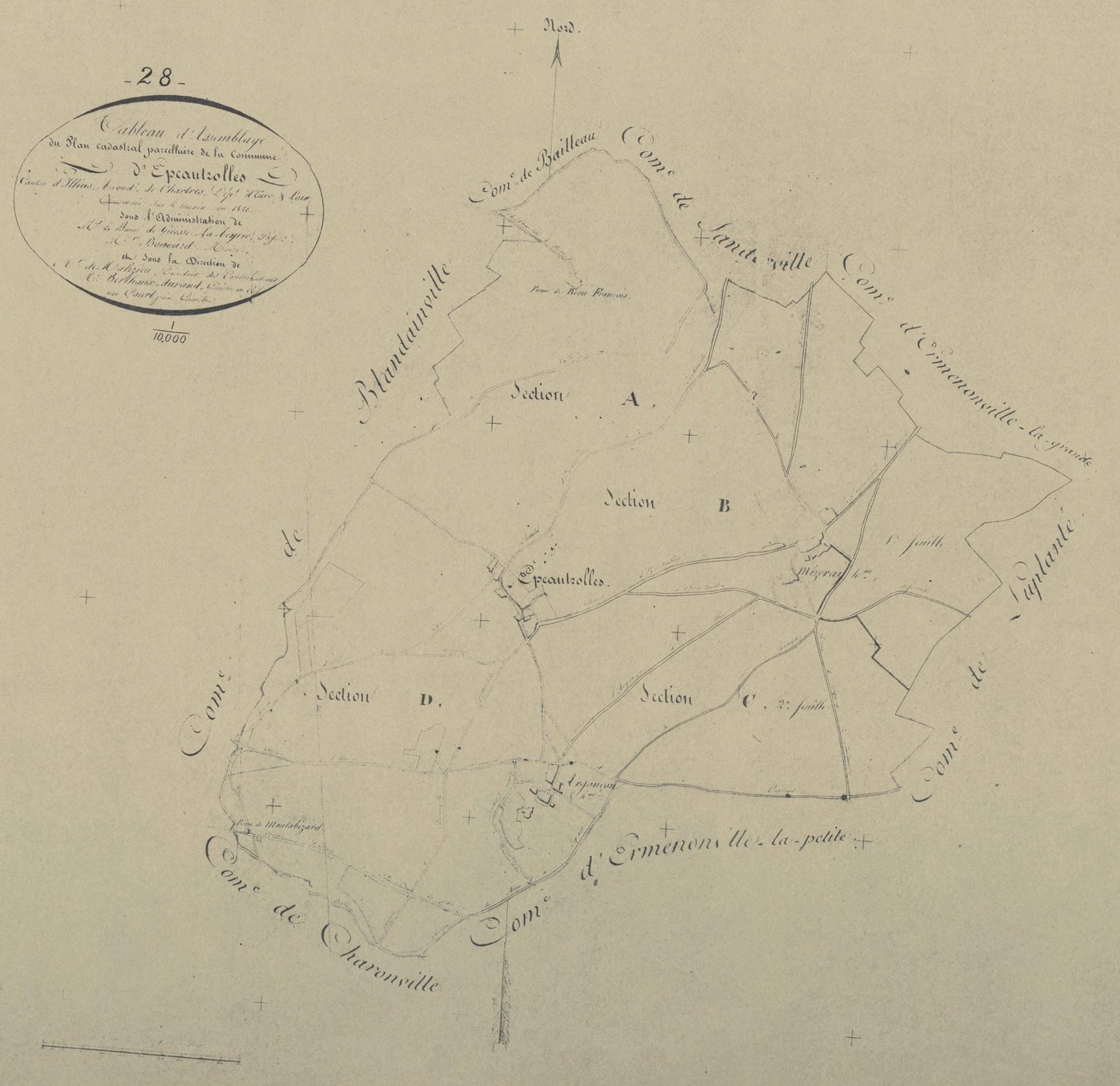 Tableau d'assemblage du plan parcellaire.