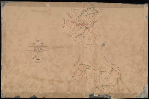 Tableau d'assemblage du plan cadastral parcellaire de la commune d'Epernon, Canton de Maintenon, Arrondissement de Chartres / Terminé sur le terrain en 1832 (...) par Monsieur Girardot, Géomètre de 1ère classe.