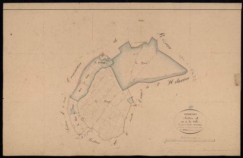 Section A, la Ville, feuille 1 / Terminée sur le terrain par Monsieur Billard, Géomètre de 1ère classe.