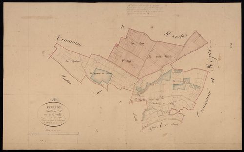 Section A, la Ville, feuille 2 / Terminée sur le terrain par Monsieur Billard, Géomètre de 1ère classe.