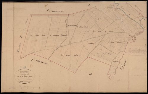Section B, la Grosse Borne, en une feuille / Terminée sur le terrain par Monsieur Billard, Géomètre de 1ère classe.