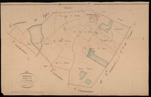 Section C, Houdreville, feuille 2 / Terminée sur le terrain par Monsieur Tissot, Géomètre secondaire.