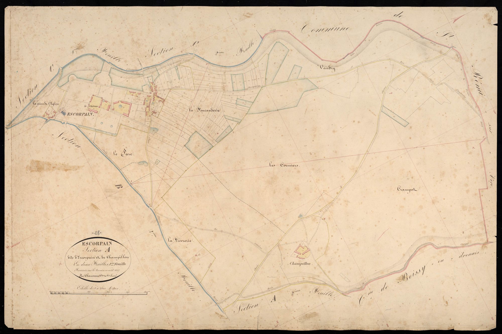 Section A, Escorpain et Champillon, feuille 1.