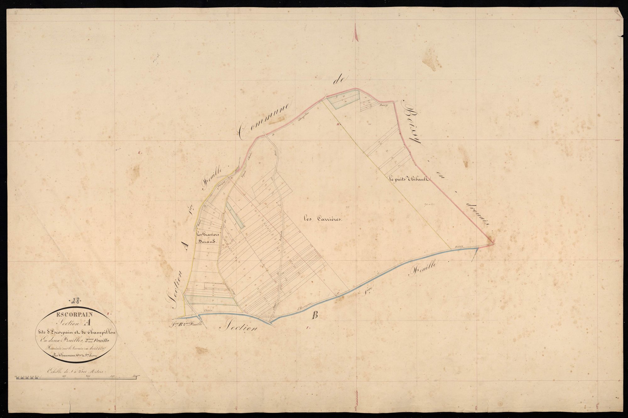 Section A, Escorpain et Champillon, feuille 2.