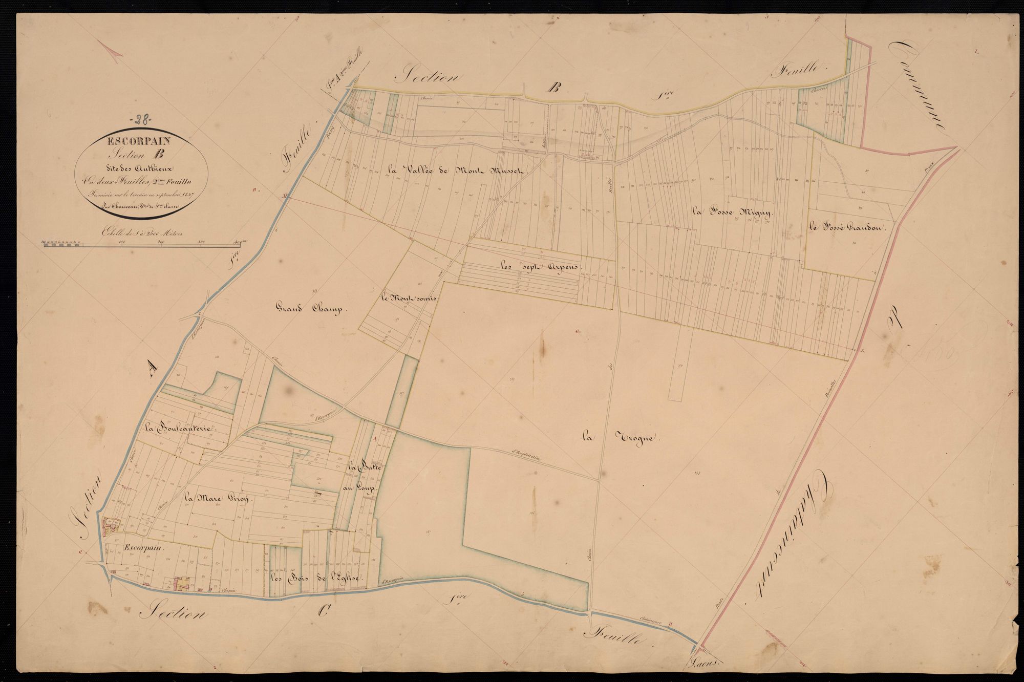 Section B, les Authieux, feuille 2.
