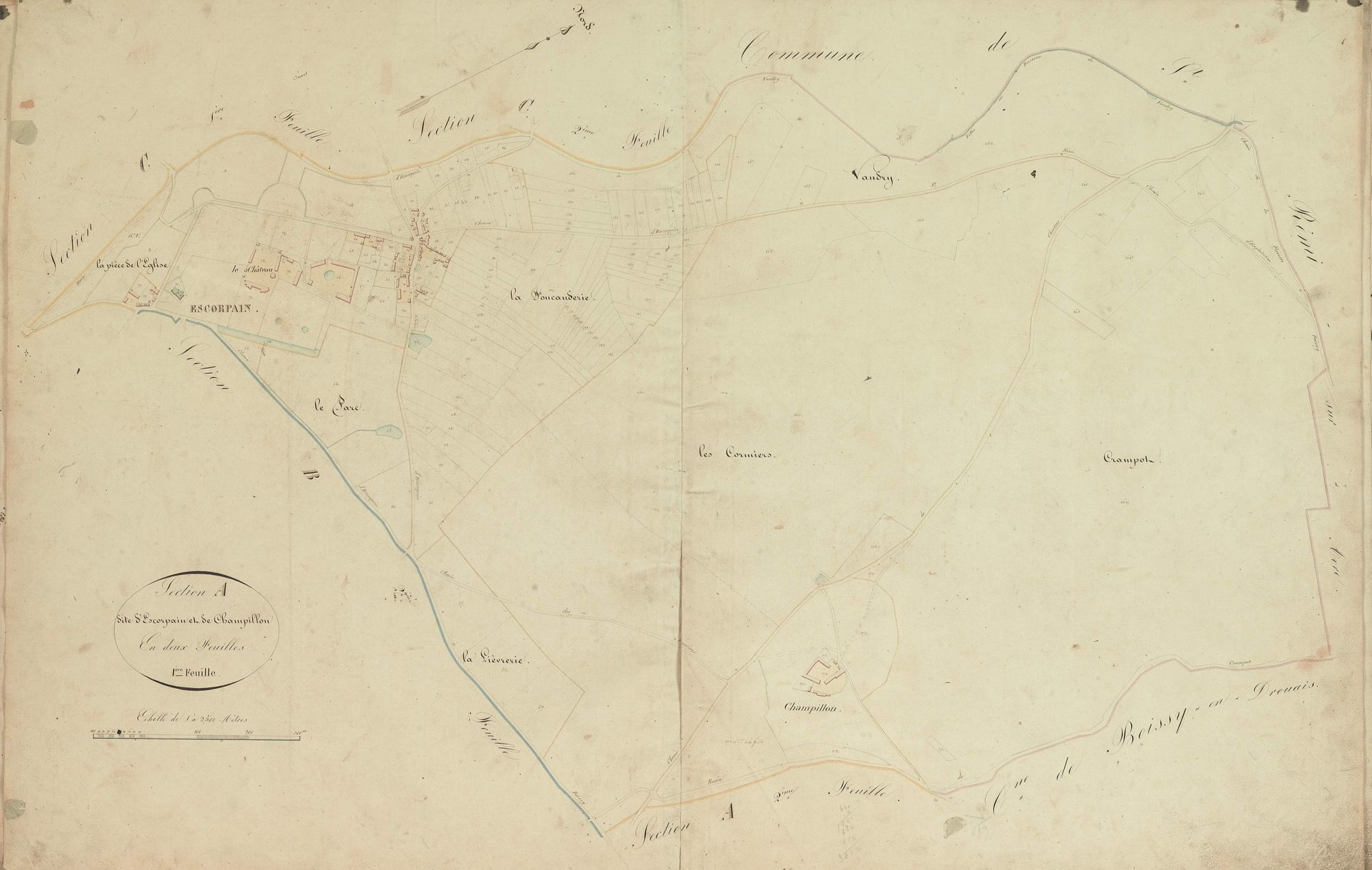 Section A, Escorpain et Champillon, feuille 1.