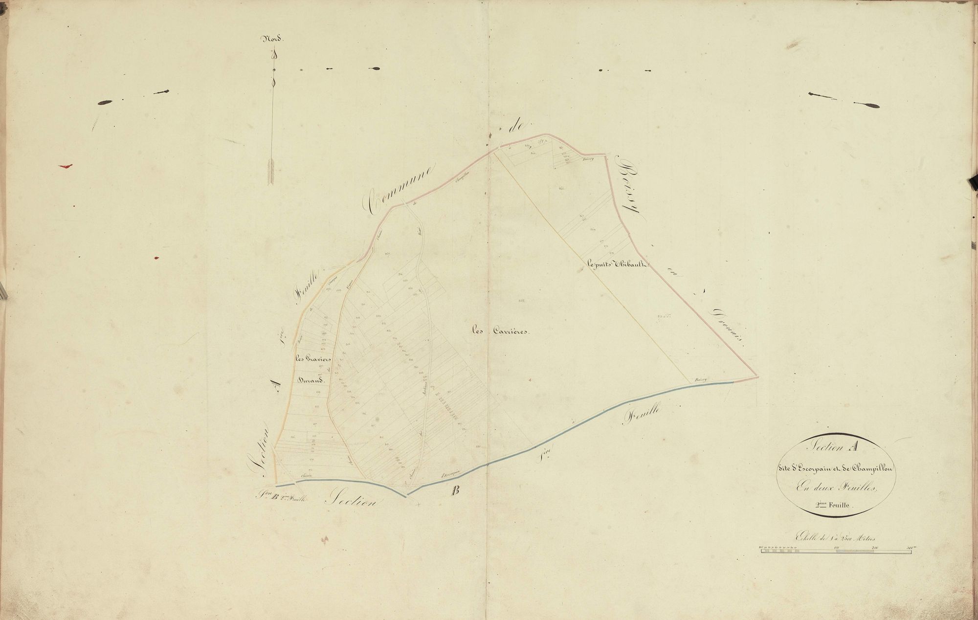 Section A, Escorpain et Champillon, feuille 2.
