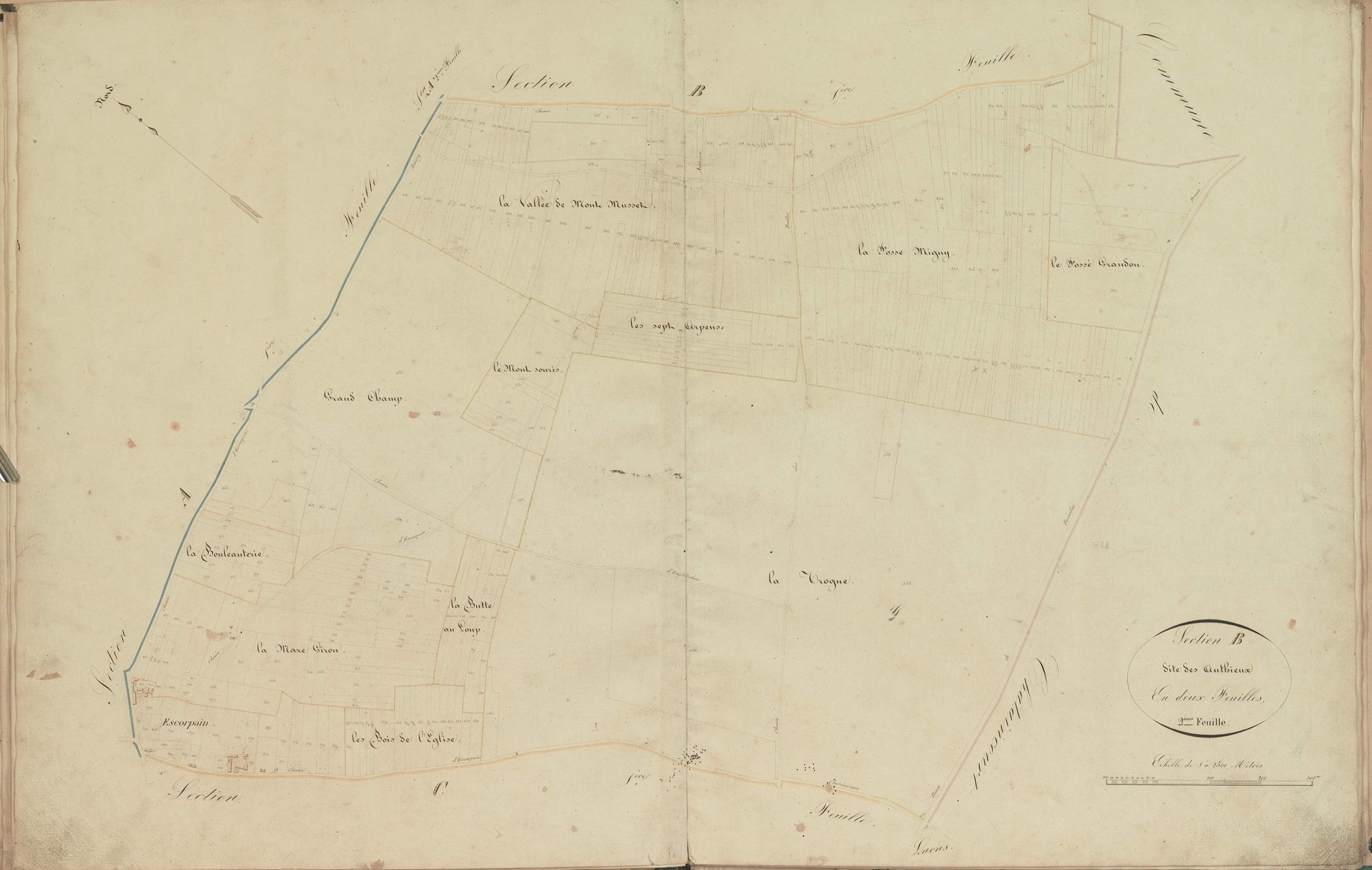 Section B, les Authieux, feuille 2.