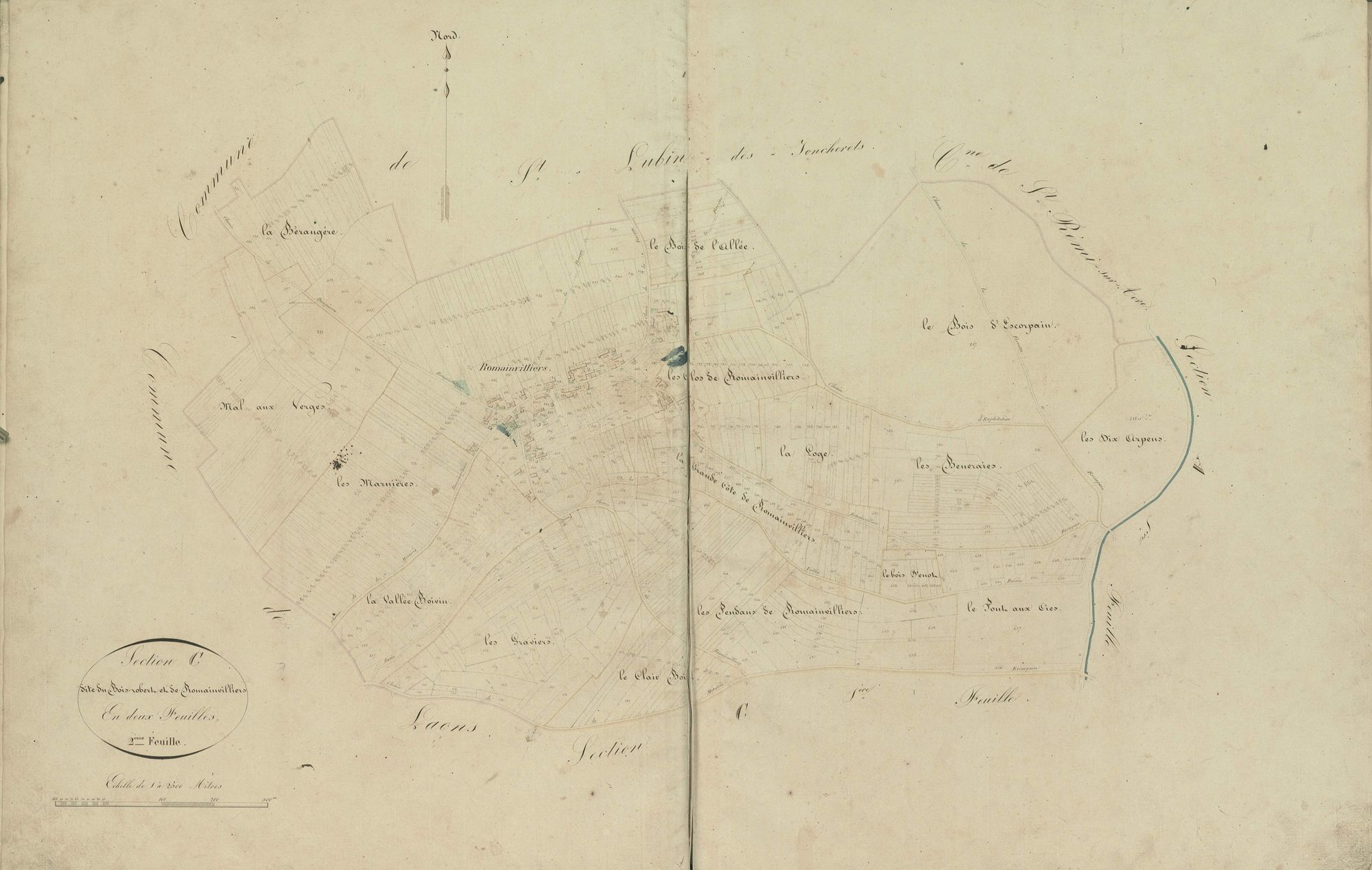 Section C, le Bois-Robert et Romainvilliers, feuille 2.