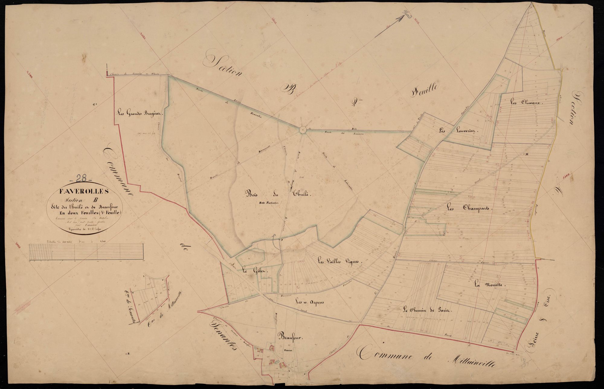 Section B, le Thuilé et Beaufour, feuille 1.