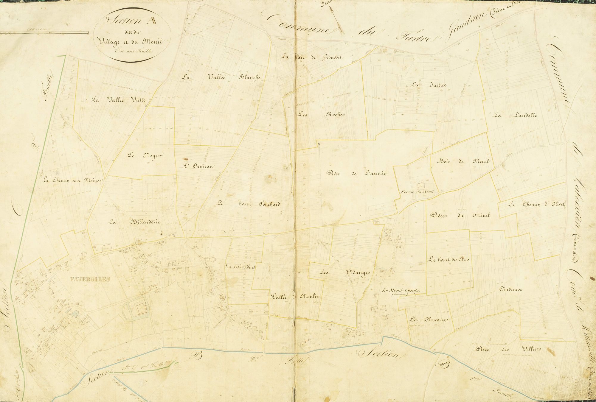 Section A, le Village et le Mesnil, en une feuille.