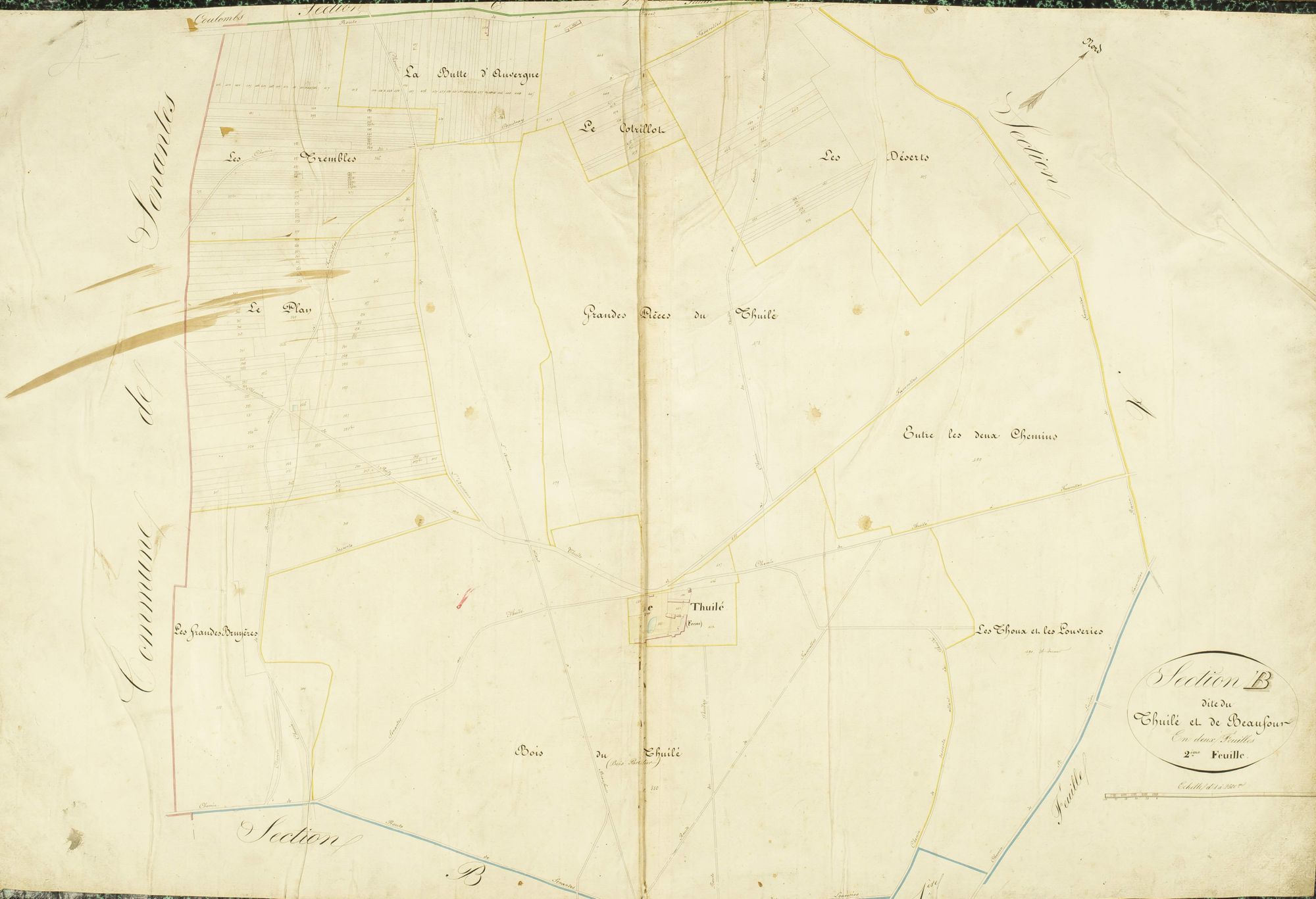 Section B, le Thuilé et Beaufour, feuille 2.