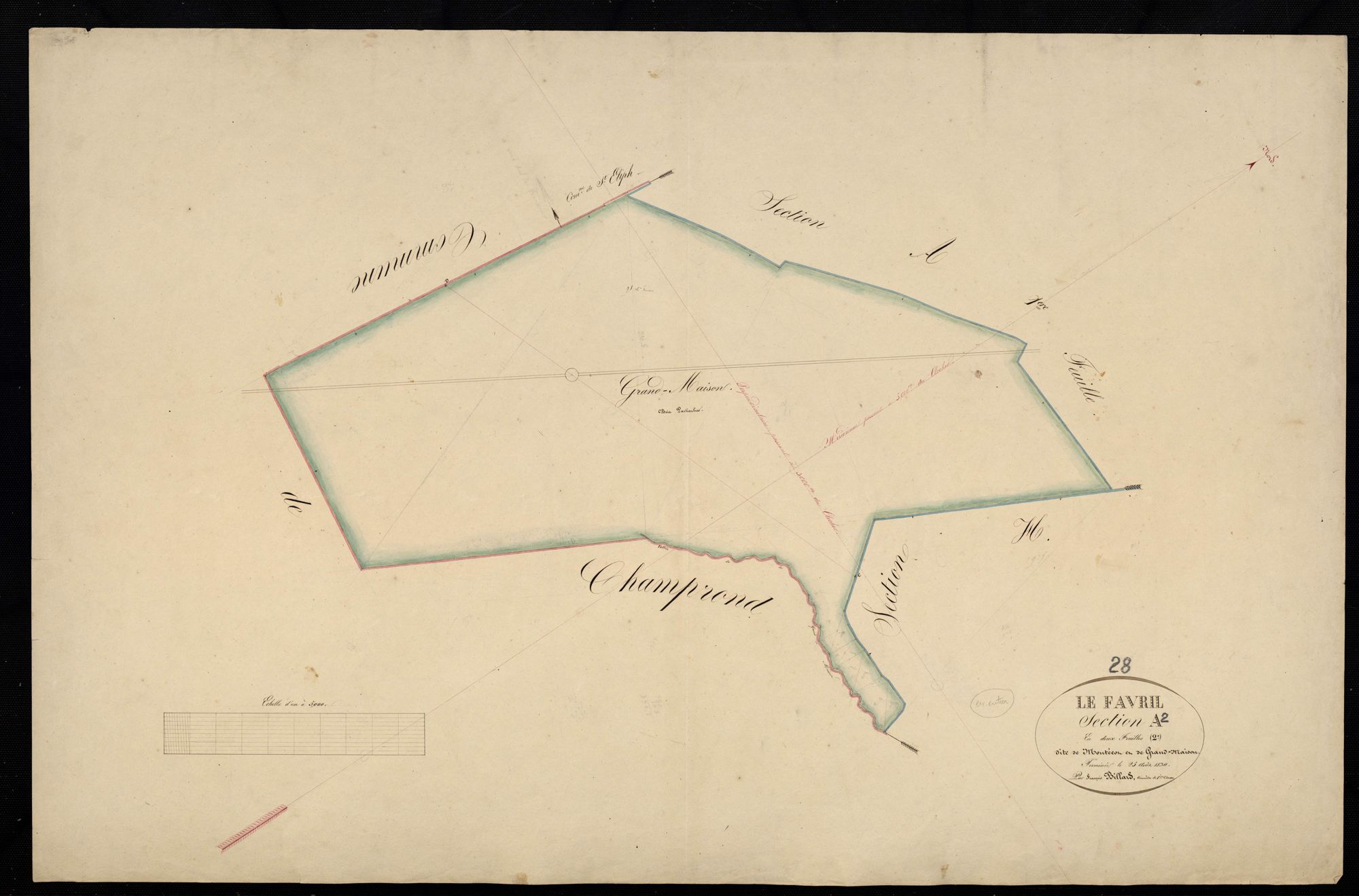 Section A, Montécot et Grand-Maison, feuille 2.