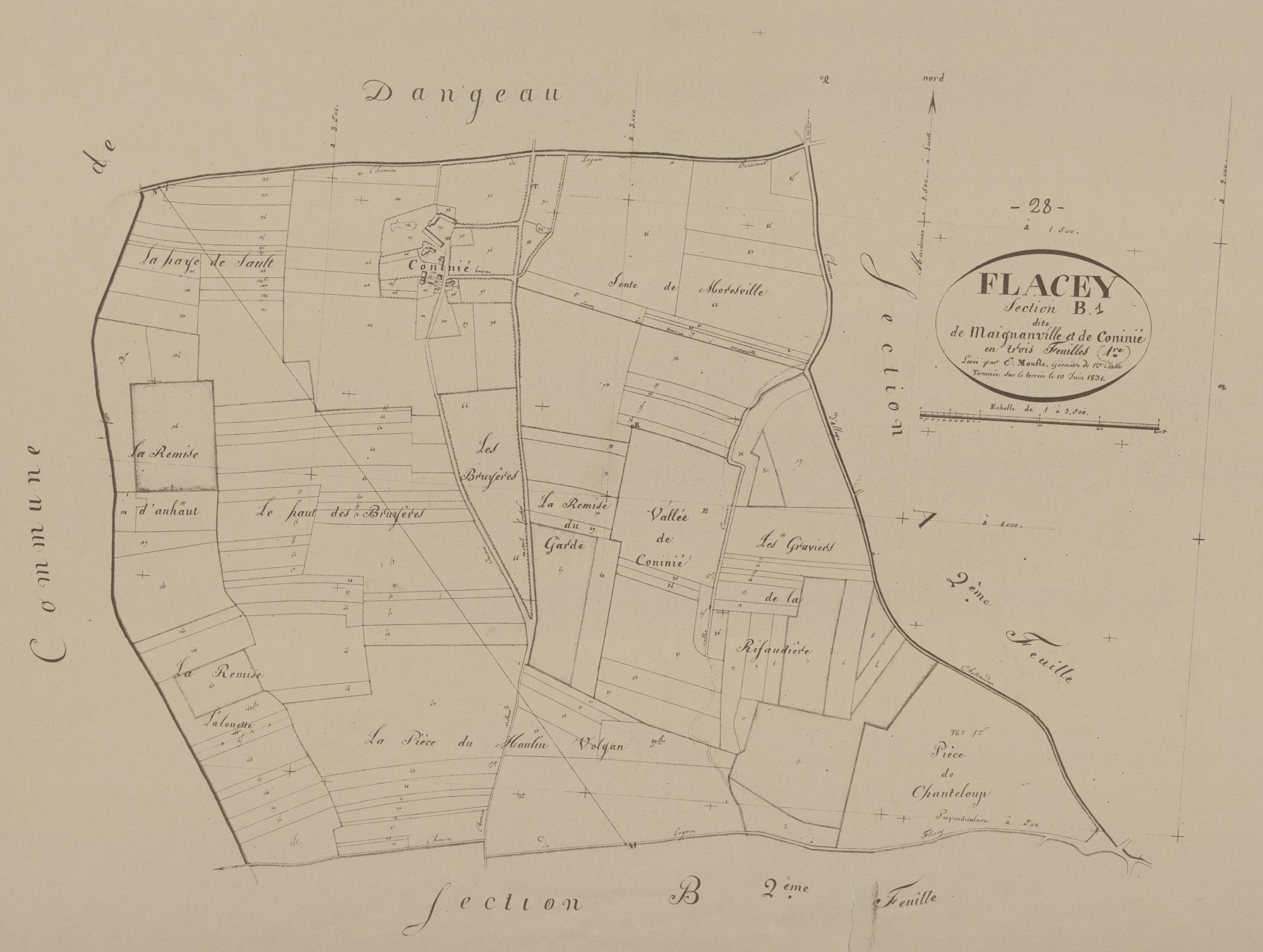 Section B, Maignanville et Coninié, feuille 1.