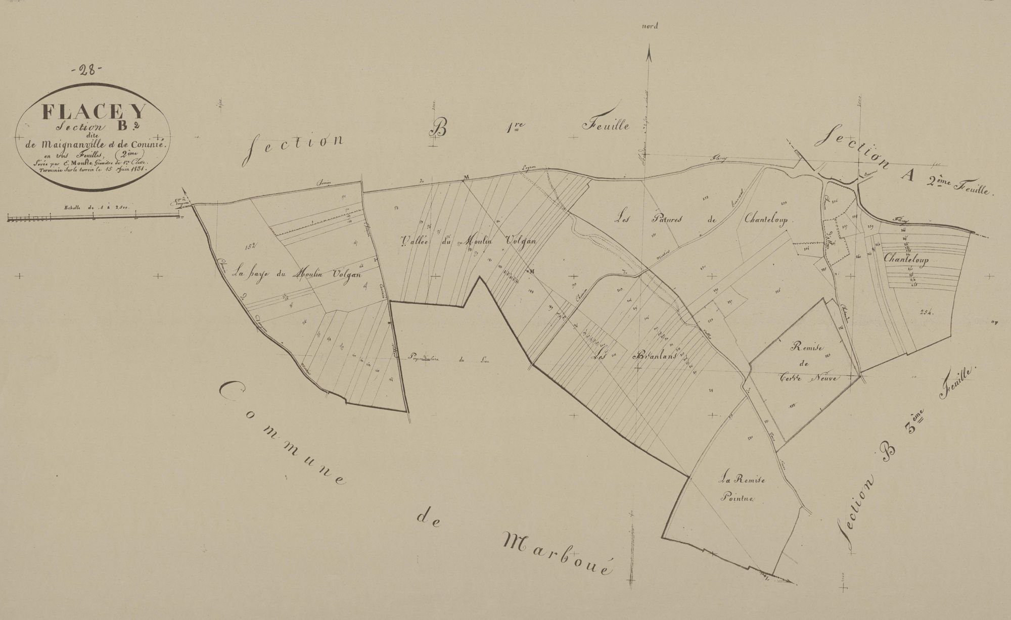 Section B, Maignanville et Coninié, feuille 2.