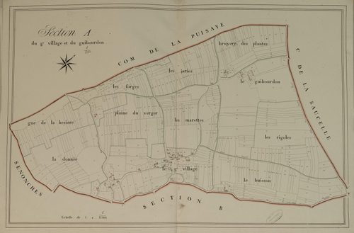 Section A, le Grand Village et le Guibourdon, en une feuille.