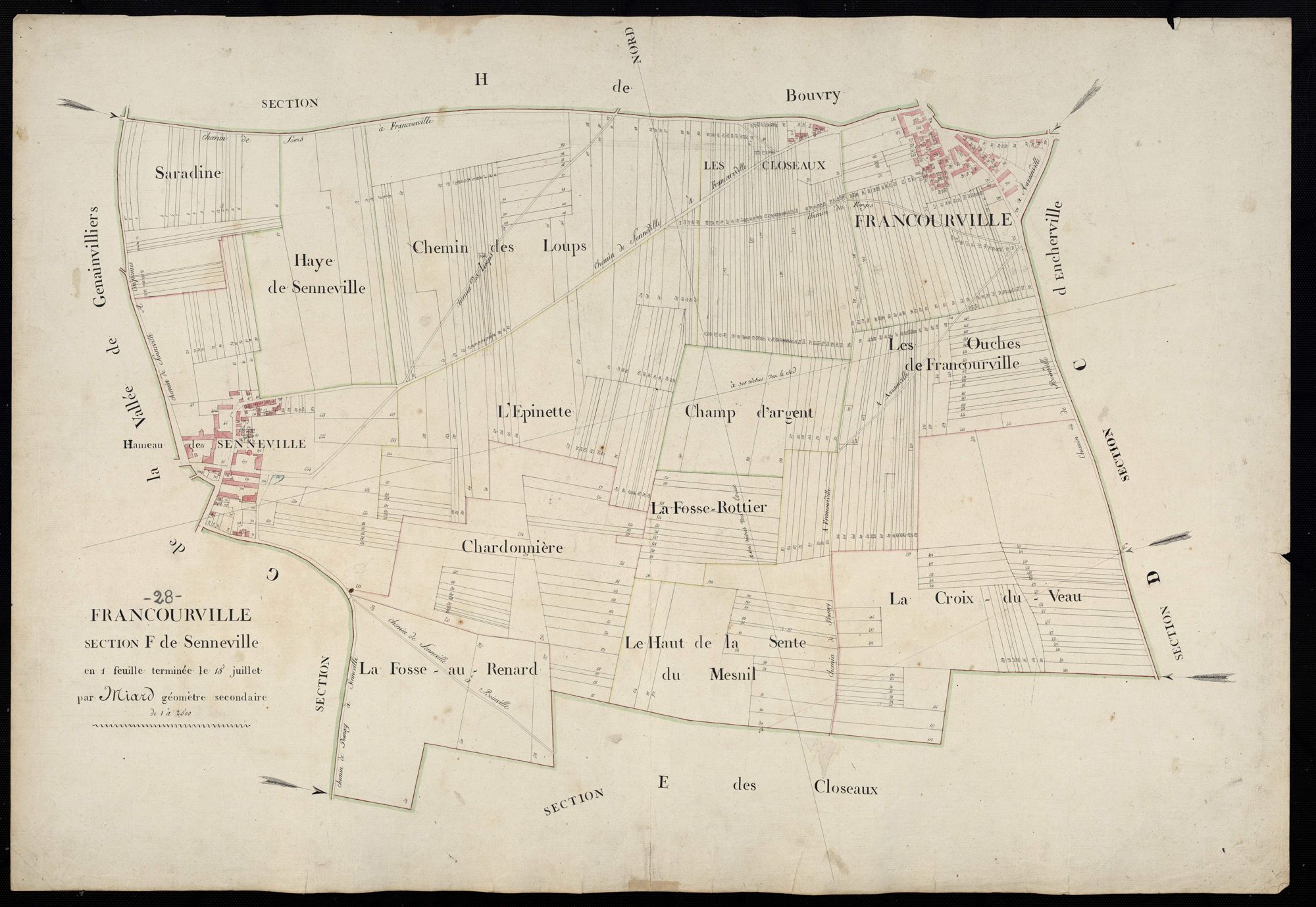 Section F, Senneville, en une feuille / Terminée sur le terrain par Monsieur Miard, Géomètre secondaire.