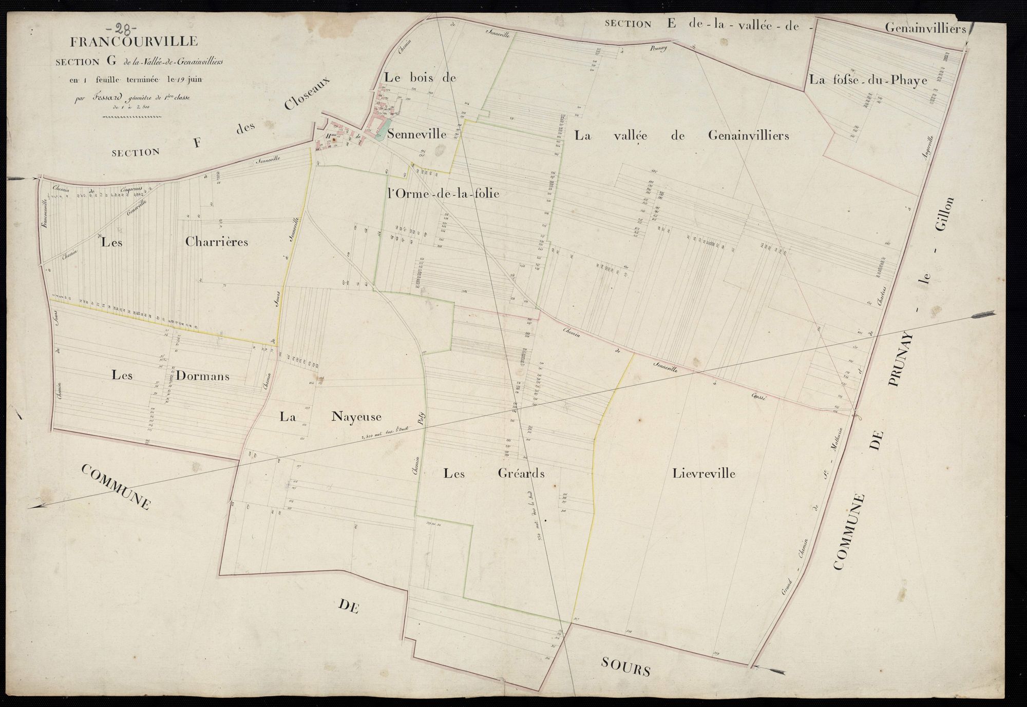 Section G, la Vallée-de-Genainvilliers, en une feuille.
