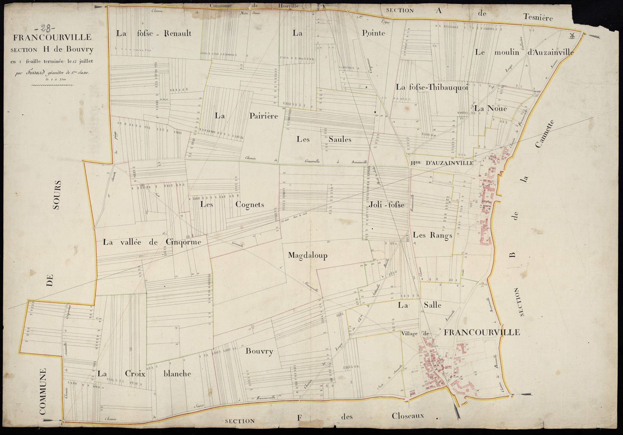 Section H, Bouvry, en une feuille.