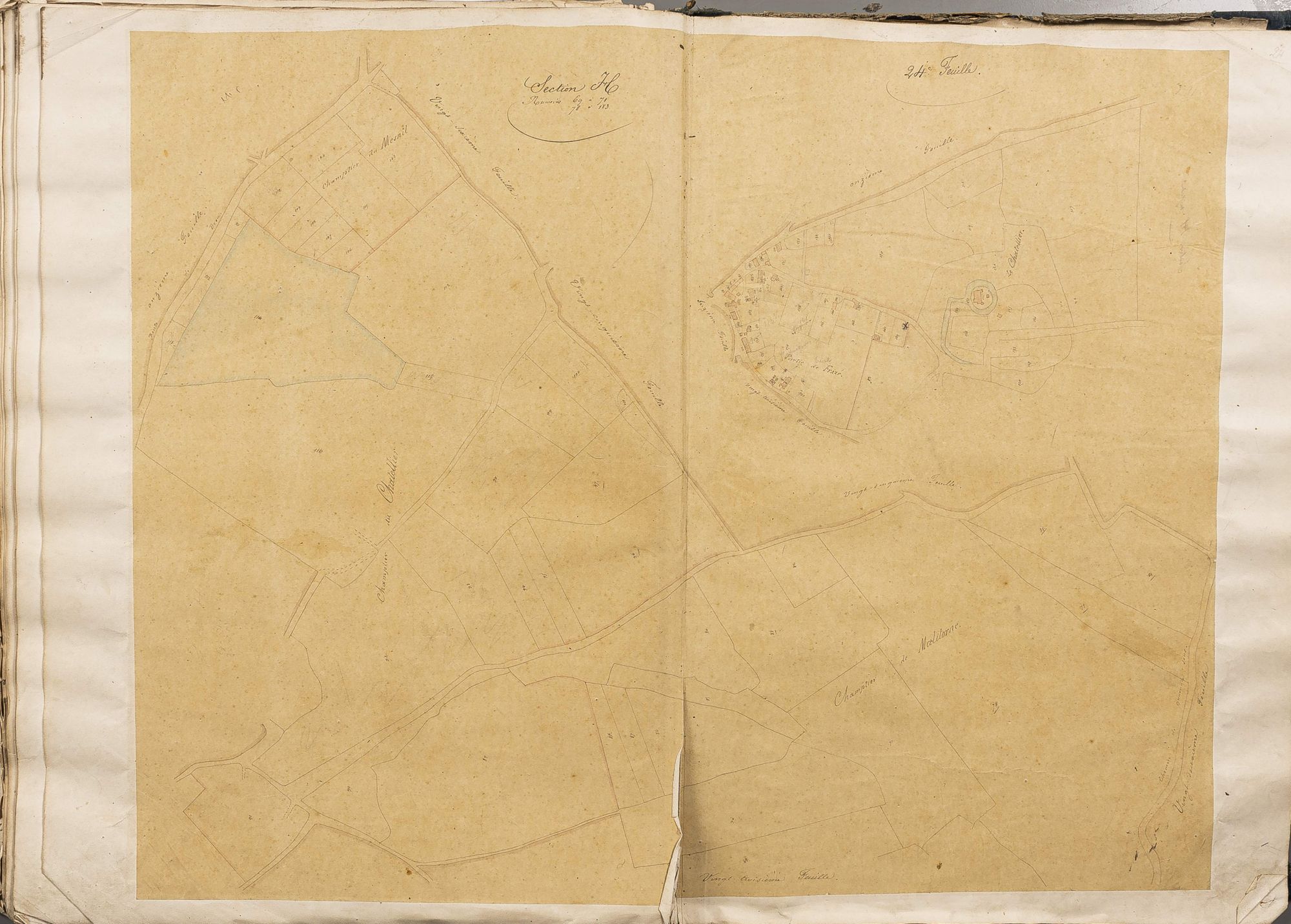 Section H, numéros 69 à 71, 78 à 183, 24ème feuille.