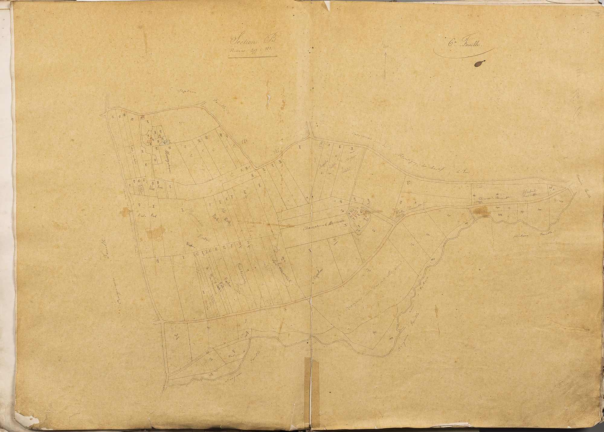 Section B, numéros 277 à 383, 6ème feuille.