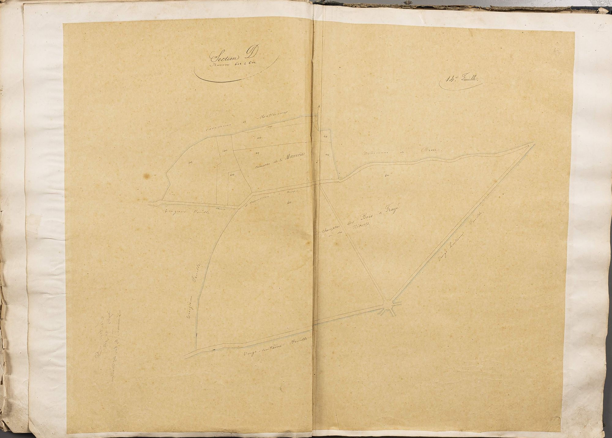 Section D, numéros 602 à 611, 14ème feuille.