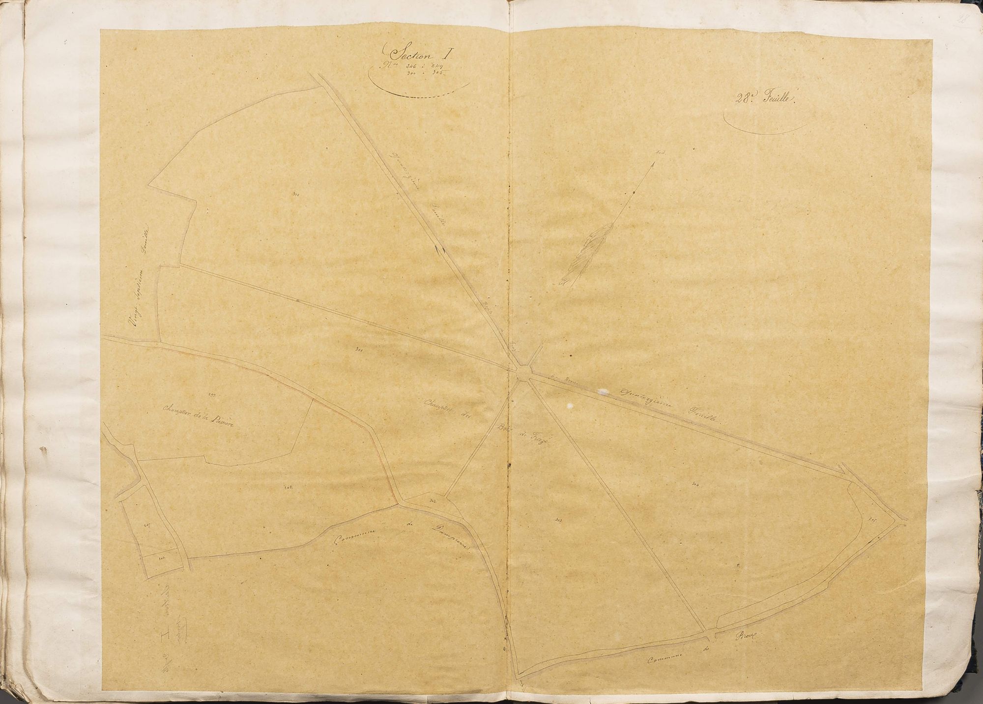 Section I, numéros 246 à 249, 300 à 305, 28ème feuille.